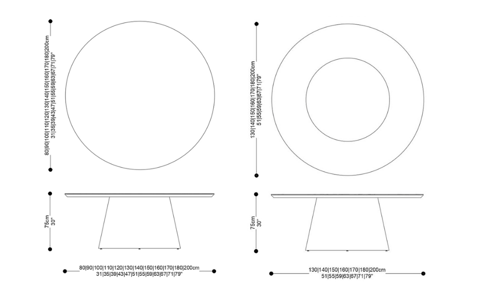 Image of the main dimensions of the product